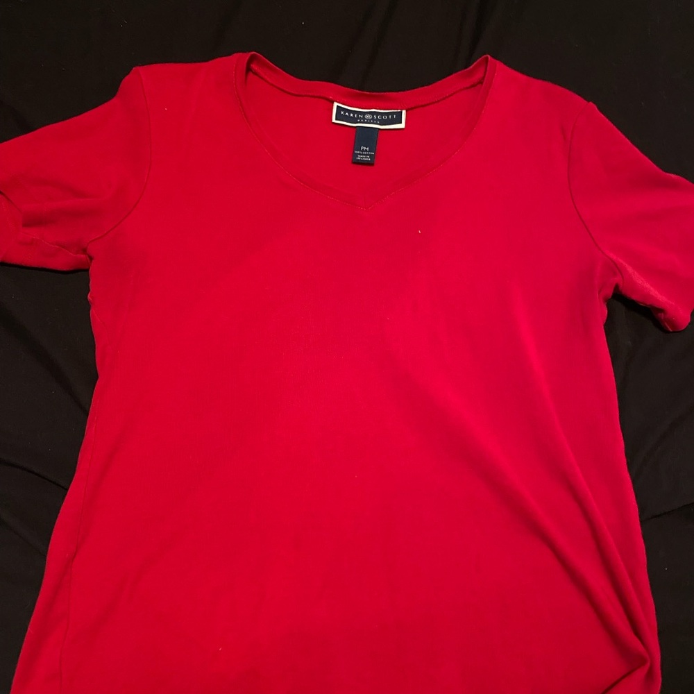Karen Scott red petite T-shirt